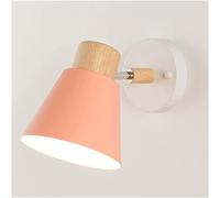 Lámpara de pared ajustable de madera nórdica, iluminación de apliques de pared de metal de granja rústica, luces vintage de pared de la parada de brazo Edison, for dormitorio, sala de estar, cabecera,