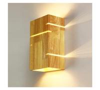 Lámpara de pared Aplique de madera Luz de pared LED Arriba Abajo Iluminación de pared interior de 2 llamas Lámpara de noche Luces de pared de madera para dormitorio Sala de estar Hotel Escaleras