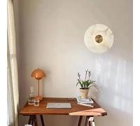 Lámpara de Pared, Aplique de Pared Redondo latón con luz LED, Acabado en mármol Natural español, Ideal for Dormitorio, Sala Estar, mesilla Noche o Pasillo. Estilo Moderno Art déco(Diameter 30cm)