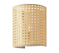 Lámpara de pared ascot 1x e27 metal-plástico 20x16x12 cm - efecto ratán [lux.pro]