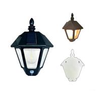 Lámpara de pared autónoma con energía solar con iluminación basada en movimiento y protección IP65 para un rendimiento estable en condiciones húmedas (negro)