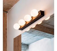 LEDKIA LIGHTING Lámpara de Pared Baño Metal 4 Focos Aizkra Negro E27