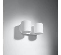 SOLLUX lighting Orbis Downlight Lámpara De Pared | Diseño Moderno Con Formas Cilíndricas | Hecho De Aluminio Con 2 Bombillas G9 Reemplazables | Blanco, 26 x 12 x 10 cm