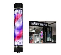 Lámpara de pared con 37 luces LED de 95 cm, luz retro, color rojo, blanco y azul, impermeable, giratorio, para montar en la pared, estilo Roma, peluquería, peluquería