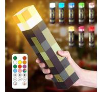 Lámpara de Pared con Antorcha 28cm con 8 Colores, con mando a distancia, Lámpara de Noche Recargable USB LED | Luz Nocturna Infantil para | Soporte de Pared o Mano Iluminación de pared