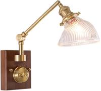 Lámpara de Pared con Base de Latón Y Pantalla de Cristal Calla, Interruptor de Encendido/Apagado Giratorio de Estilo Americano, de Lujo./Claro