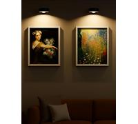 Lámpara de pared con batería, juego de 2 unidades, lámpara de pared LED sin conexión de alimentación, lámpara de cuadros inalámbrica, RGB y luz blanca, regulable, mando a distancia, temporizador