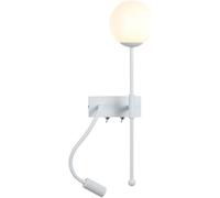Lámpara de pared con forma de globo de cristal, lámpara de pared moderna, aplique de pared de Metal de brazo largo con interruptor, foco de lectura LED Flexible Compatible with montaje en pared , Arañ