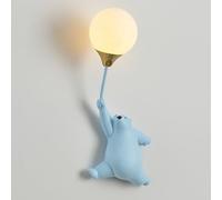 Lámpara de pared con forma de oso de dibujos animados, lámpara de pared con globo, lámpara de pared para habitación de niños, accesorio de iluminación de montaje en pared de hadas, apliques cableados