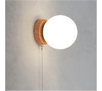 Lámpara de Pared con Globo, Aplique de Pared de Vidrio Blanco con Interruptor de Tiro, lámpara de Pared con patrón G9, Luces de Lectura para cabecero, candelabros Vintage/Blanco