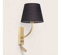 Lámpara de Pared con Luz de Lectura 2.5W Metal Gold-Teylo Conne