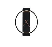 Lámpara de pared con reloj for sala estar, dormitorio, decoración del hogar, aplique fondo, luminaria iluminación, luces nocturnas modernas Led para arte de pared(Warm light,Black-A)