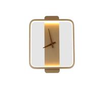 Lámpara de pared con reloj for sala estar, dormitorio, decoración del hogar, aplique fondo, luminaria iluminación, luces nocturnas modernas Led para arte de pared(Warm light,Gold-B)
