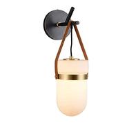 Lámpara de pared de cobre de estilo nórdico, pantalla de vidrio creativa, dormitorio, comedor, apliques de pared de pared de balcón, lámparas de fuente de luz LED, luces de pared montadas en la pared