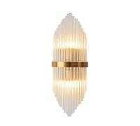 Lámpara de pared de cristal moderna, accesorios de varillas de vidrio de mediados de siglo, aplique de pared, iluminación E14, base dorada de cristal, lámpara de montaje en pared para dormitorio, sala