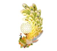 Lámpara de pared de cristal para interiores con diseño de pavo real, E27, moderna, creativa y colorida, con pantalla de cristal en forma de bola, lámpara decorativa para dormitorio, sala de estar y p