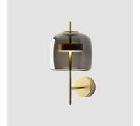 Lámpara de pared de estilo moderno, lámpara de pared de vidrio, metal y tira de luz de pared grande, vidrio ahumado, LED, lámpara de pared para dormitorio, mesita de noche, pasillo, hotel, restaurant