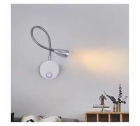 Lámpara de Pared de Lectura LED de 3 W con Cuello de Cisne, Flexible y Ajustable, con Interruptor, para Trabajar, estudiar, Montar en la Pared, 85-265 V, para Dormitorio y mesita de Noche (Negra) (CR