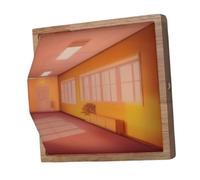 AWHAO Lámpara de pared de madera con luz nocturna visual 3D, decoración del hogar, lámpara de ambiente USB Plug and Play para hotel, oficina, Corredor