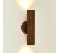 Lámpara de pared de madera LED dormitorio 360 ° Diseño rotativo Luz de interior cilíndrica para la sala de estar Estudio de la sala de estar del pasillo de la sala del pasillo del restaurante Lámpara