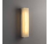 Lámpara de pared de mármol minimalista Aplique de pared de alabastro cuadrado Aplique de pared de piedra de tubo largo Dormitorio Atenuación Iluminación de montaje en pared para sala de estar Restaur