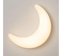 Lámpara de Pared de Media Luna de Estilo nórdico - Aplique de Montaje Blanco con LED Regulable para habitación Infantil, Dormitorio y Sala de Estar.