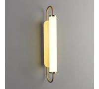 Lámpara De Pared De Vidrio Blanco Esmerilado para Interiores, Barra Led De 10 W, Aplique De Pared Dorado Largo, Iluminación De Pared Lineal Minimalista Industrial para Dormitorio, Baño, Mesita De No