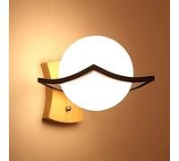 Lámpara De Pared De Vidrio Simple, Aplique De Pared Inalámbrico Que Funciona con Pilas con Control Remoto, Portalámparas De Madera De Estilo Rural con Pantalla De Globo, Luz De Pared A Pilas para Dor