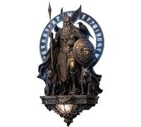 Lámpara de pared del Arcángel Miguel - Aplique de resina de 20 cm, luz gótica de ángel, decoración LED medieval para dormitorio, sala de estar y pasillo. Un regalo ideal para los amantes (Odin)