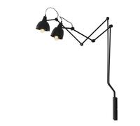 Lámpara De Pared E27 Metal Negro T:90 Cm 2-Fuegos Lectura Flexible Sala De Estar