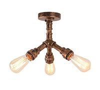 Lámpara de Pared Estilo Isla Retro con Tubo Industrial, E27, 3 Cabezales, para Vapor y Agua, Estilo rústico de Mediados de Siglo, para Lectura en la mesita de Noche, Dormitorio y Cocina.