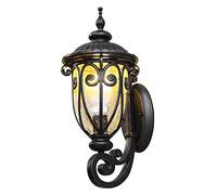 Lámpara de Pared Europea Impermeable al Aire Libre IP54 Patio Villa jardín Poste de Puerta luz de Pared Aluminio Retro Paisaje Vidrio Linterna de Pared E27 iluminación