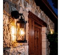 LEDKIA LIGHTING Lámpara de Pared Exterior Acero Inoxidable Gedja Negro E27