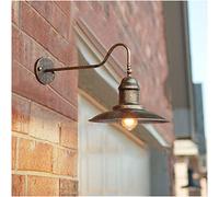 Lámpara de Pared Exterior Cuello de Cisne E27, Retro Industrial Aplique de Pared en Metal Casquillo E27 Luz de Pared Exterior Impermeable para Entrada Porche Garaje Jardín,Bronce