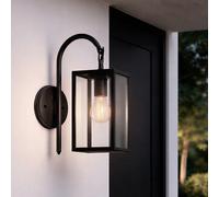 Lámpara de Pared Exterior de Aluminio y Cristal Brazo Superior Atrium Negro