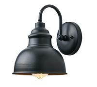 Lámpara de Pared Exterior de Hierro Forjado, Aplique de Pared, Luminaria, Lámparas de Pared Exteriores para Porche, Garaje, Puerta, Balcón, Farol de Pared Impermeable/Negro