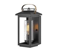 Lámpara De Pared Exterior E27 35,5 Cm Alta IP44 Negra Vintage Luz De Entrada