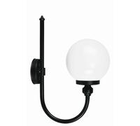 Lámpara De Pared Exterior Esfera Pantalla Negra Blanca E27 IP43 Rústica MELANTHA
