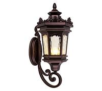 Lámpara de Pared Exterior Estilo Country Retro, Impermeable, para Patio, Balcón, con Protección Contra la Corrosión. Aplique de Pared de Aluminio con Foco Decorativo para Exteriores./10,6 Pulgadas