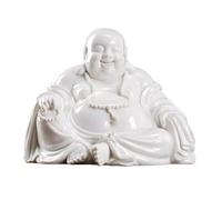 Lámpara de Pared Figura de Adorno Buddha, 9.8 "Risa Estatua de Buda Feliz Sentada Cerámica Hecha a Mano Figura Decorativa Decoración del hogar Decoración del jardín Buda (Azul) Soporte de