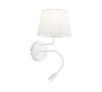 Lámpara De Pared Flexible Con Interruptor H: 50 Cm Metal Tela E27 G9 Lectura