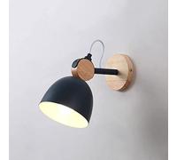 Lámpara de pared giratoria moderna multicolor de metal para estudio y lectura, aplique de pared para dormitorio, lámpara de pared E27 de madera maciza, 22 cm de alto, lámpara decorativa para mesita de