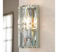 Lámpara De Pared H: 25 Cm Cromo E14 Alargada Art Déco Up Down Interior