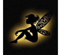 Lámpara de pared hada elfe I luz nocturna luz de sueño habitación infantil cartel niños niña niño I MDF madera funcionamiento con batería