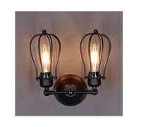 Lámpara de Pared Industrial, Aplique de Pared Estilo Loft Antiguo, Lámpara de Pared de Metal Vintage para Dormitorio, Mesita de Noche, Cenador, Cocina, Bar./B/Cabeza Doble