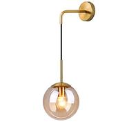 Lámpara de Pared Industrial Vintage de 15cm con Forma de Globo de Cristal, Aplique de Pared para Dormitorio y Pasillo, lámpara de Pared con Esfera de Cristal Transparente Retro