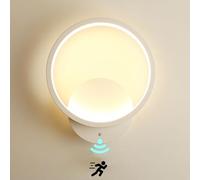 Lámpara de pared interior con detector de movimiento, LED, moderna, redonda, con sensor de movimiento, 3000 K, iluminación de pared para pasillo, pasillo, escalera, balcón, salón, dormitorio, lámpara,