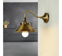 Lámpara De Pared Interior De Latón Macizo Ajustable E14 En Bronce Claro