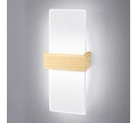 Lámpara de Pared Interior LED 12W 6500K Acrílico con Carcasa de Madera | JaneYi Blanco Frío Aplique Pared Luz Arriba y Abajo Moderna Iluminación Indirecta para Pasillo Escalera Salón Dormitorio