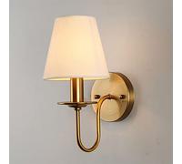 Lámpara de pared interior moderna Linterna de pared de tela simple E14 Luz montada en la pared de metal Luz de pared de una sola cabeza Dormitorio Sala de estar Apliques de pared del hotel Pantalla de